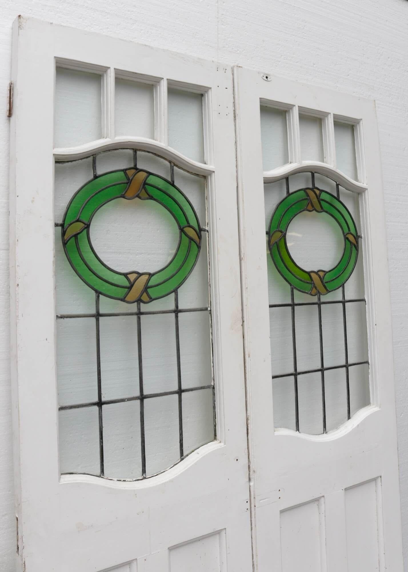 Viktorianische Doppeltüren mit Bleiverglasung (Englisch) im Angebot