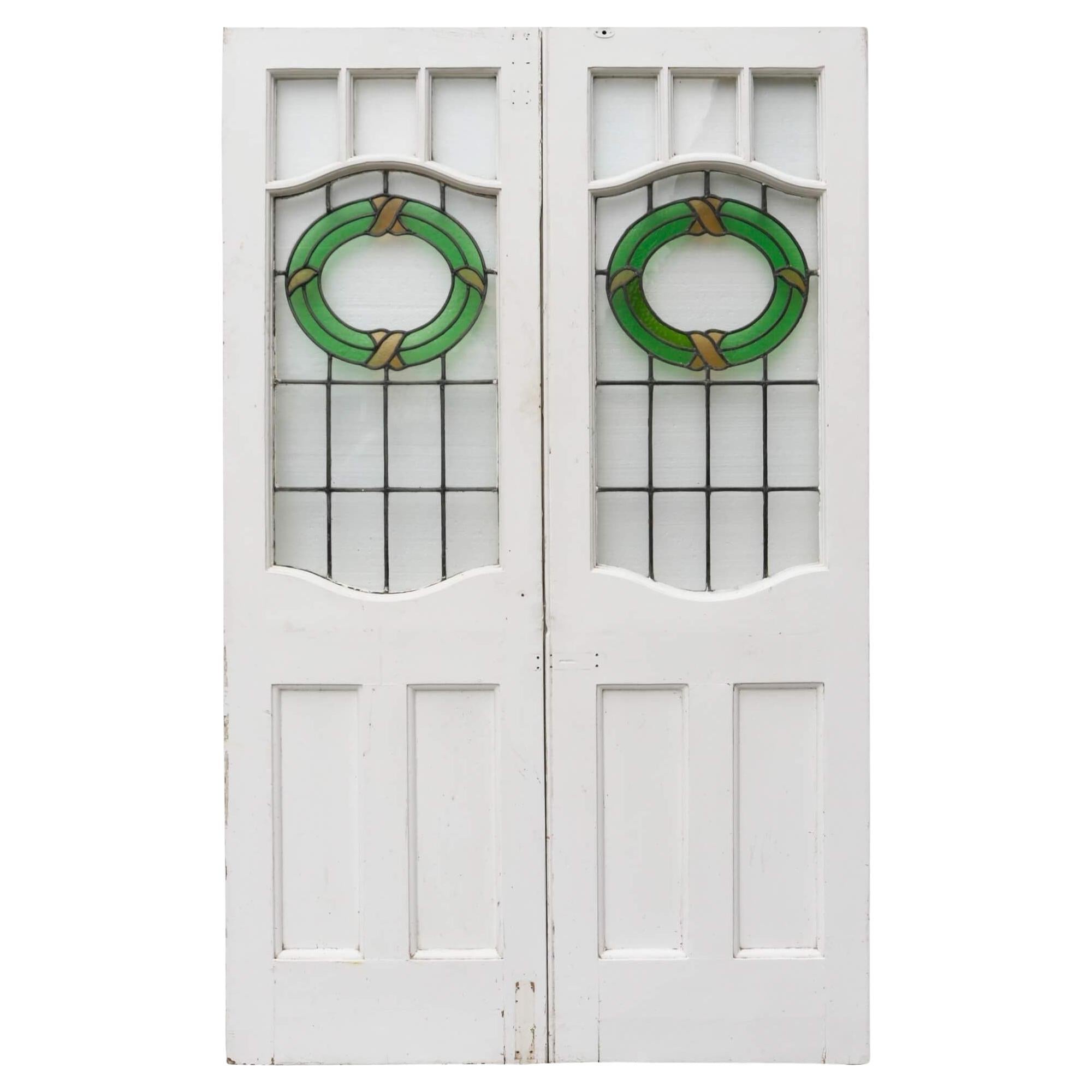 Puertas dobles victorianas con Stained glass