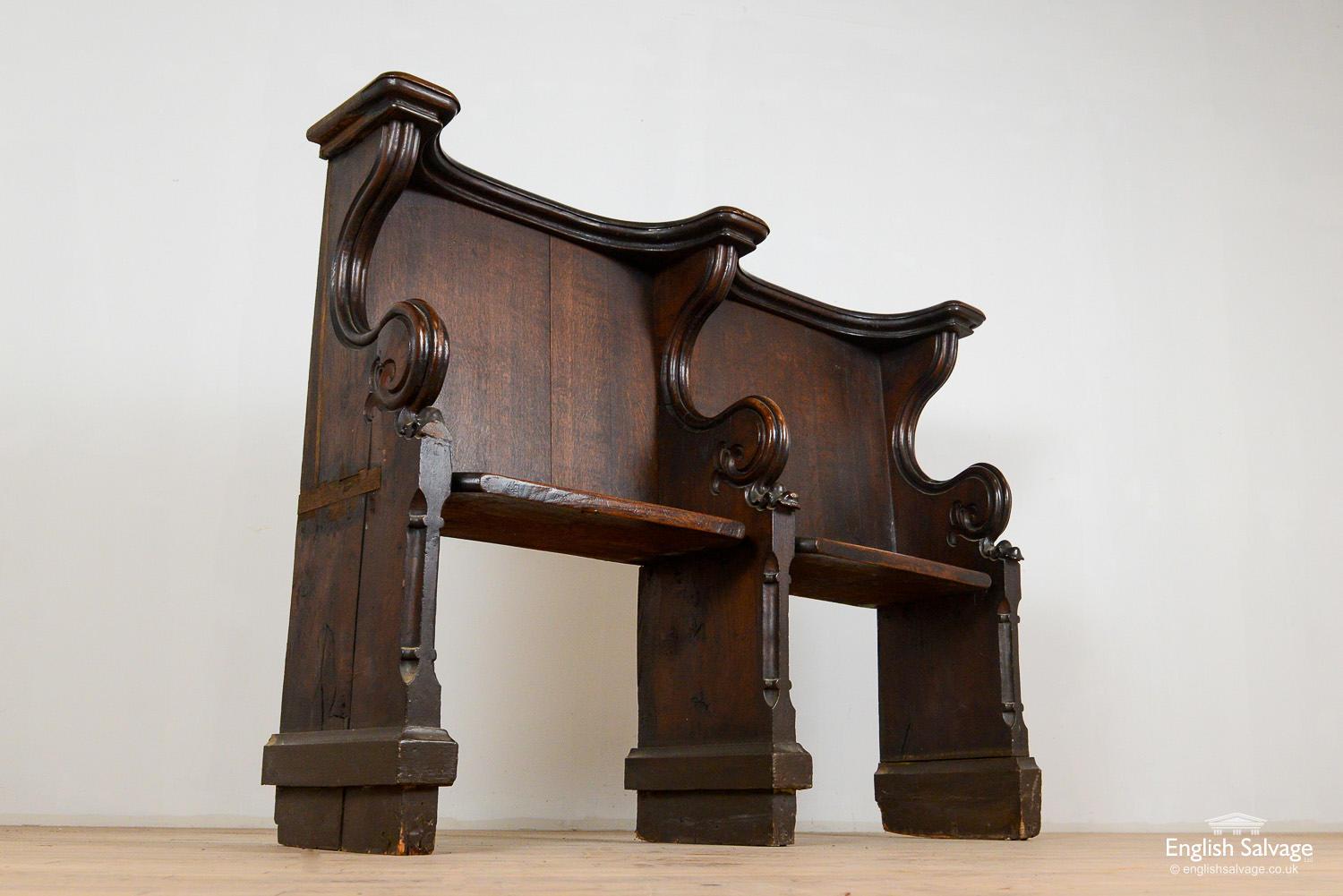 Victorian Double Seated Oak Choir Stall / Pew, 19th Century In Good Condition For Sale In London, GB