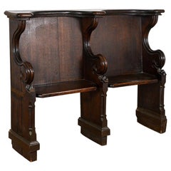 Victorian Double Seated Oak Choir Stall / Pew, 19th Century