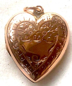 Victorian Double Sided Engraved Heart Locket