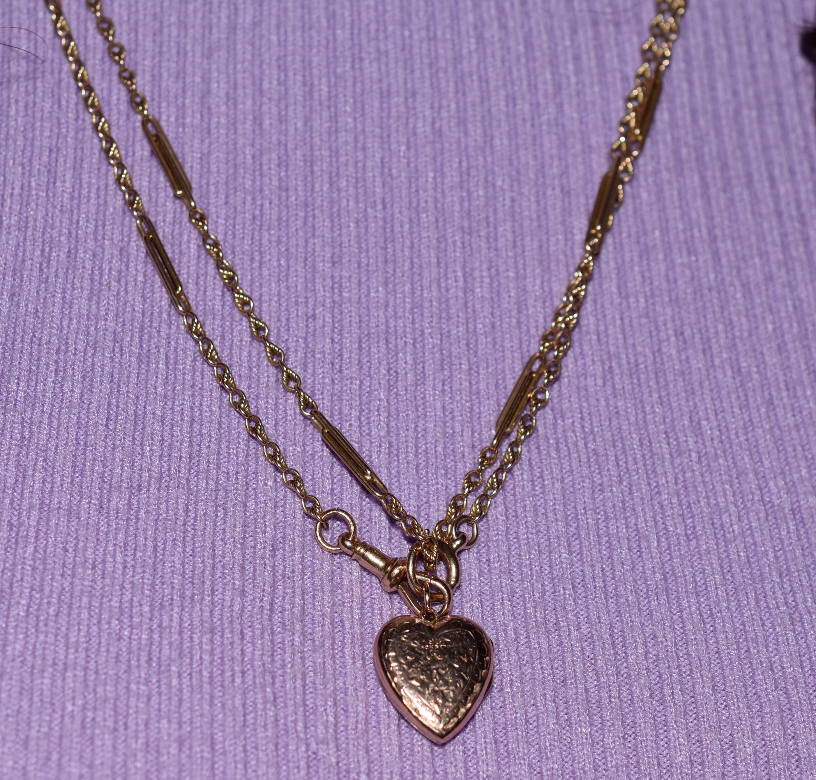 Victorian Double Sided Engraved Heart Locket 2