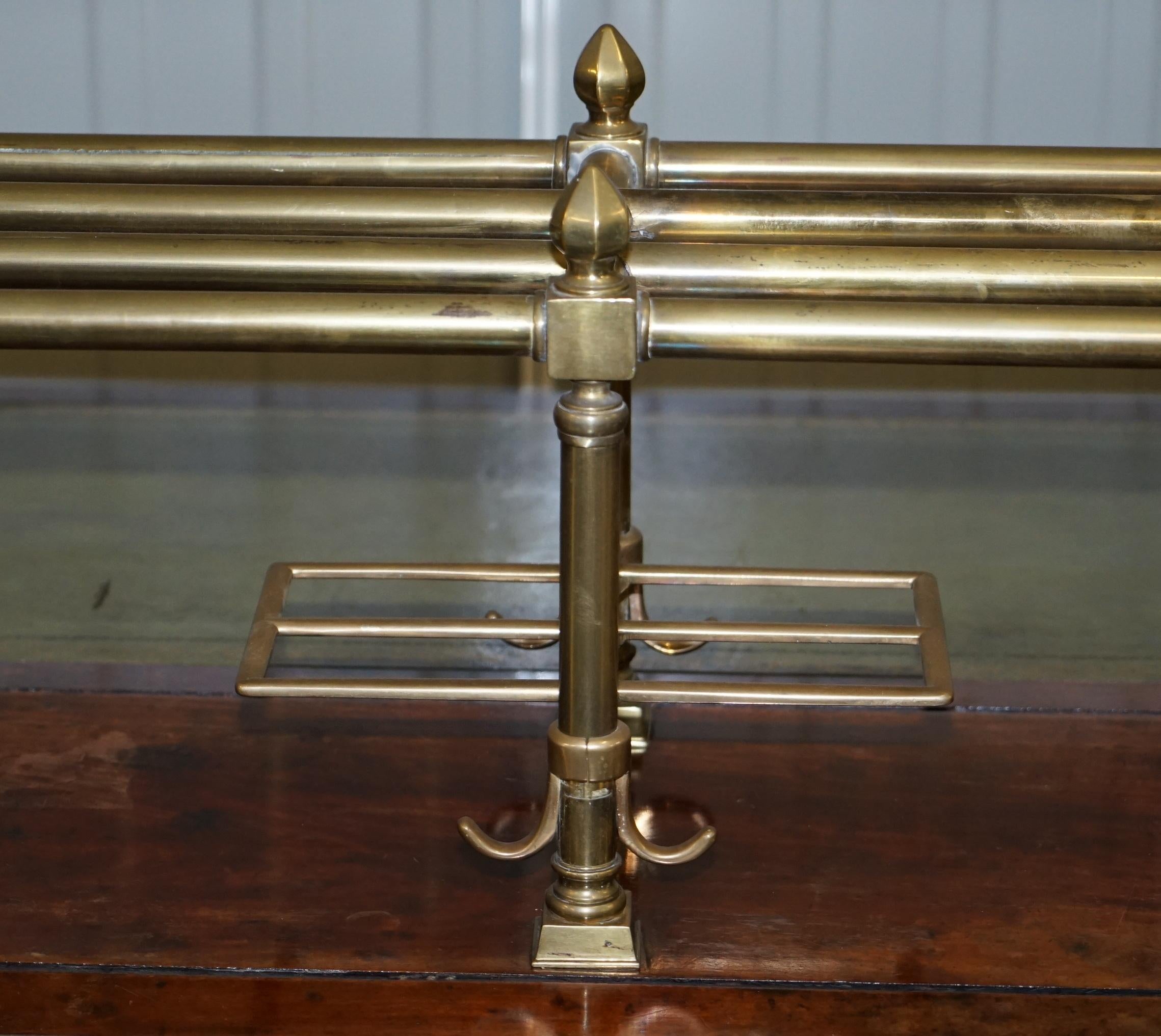 Victorian Double Sided Luxury Honduras Hardwood Brass Green Leather Banking Desk 2