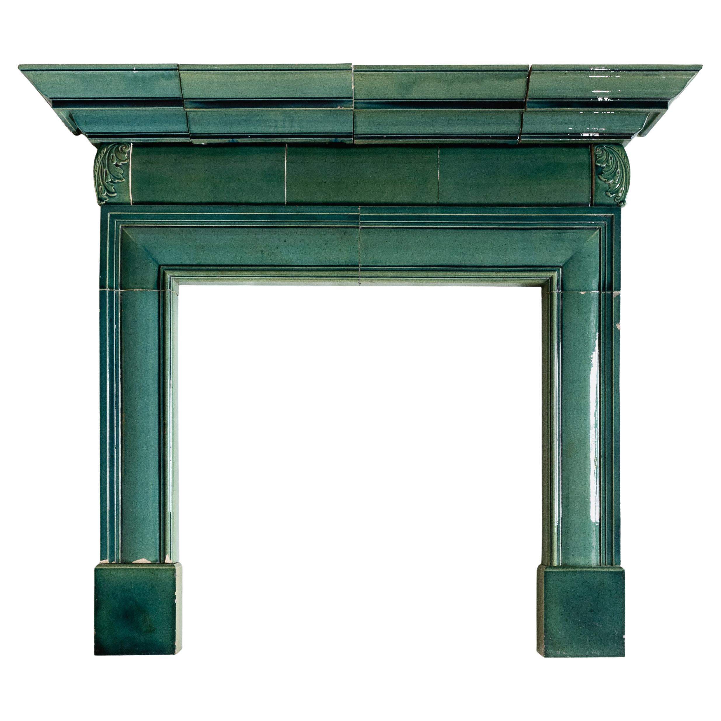 Victorian Faience Fireplace by Doulton Lambeth, 1890, England