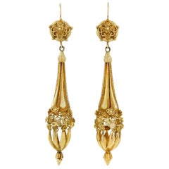 Victorian Dramatic Hollow Torpedo Earrings