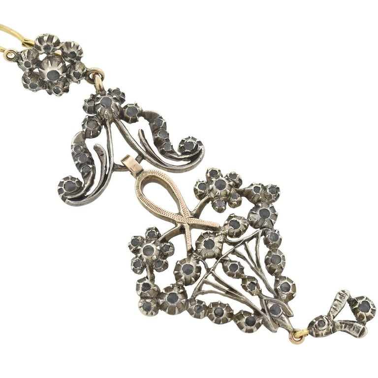 Women's Victorian Dramatic Rose Cut Diamond Wirework Earrings For Sale
