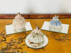 Victorian Dresden and Capodimonte Italy Lace Porcelain 3 Figurines