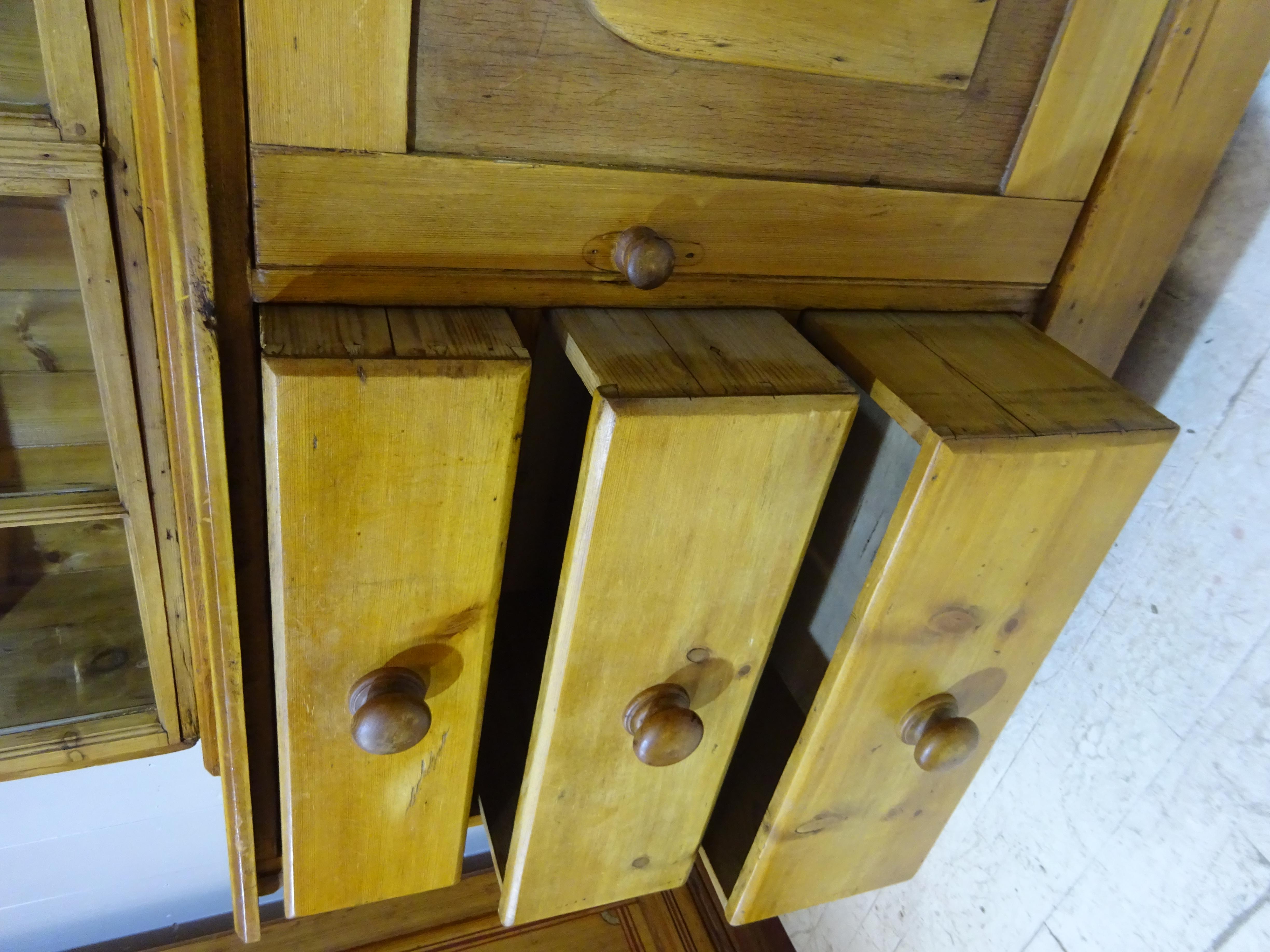 Victorian dresser and Display Cabinet in Pine  5
