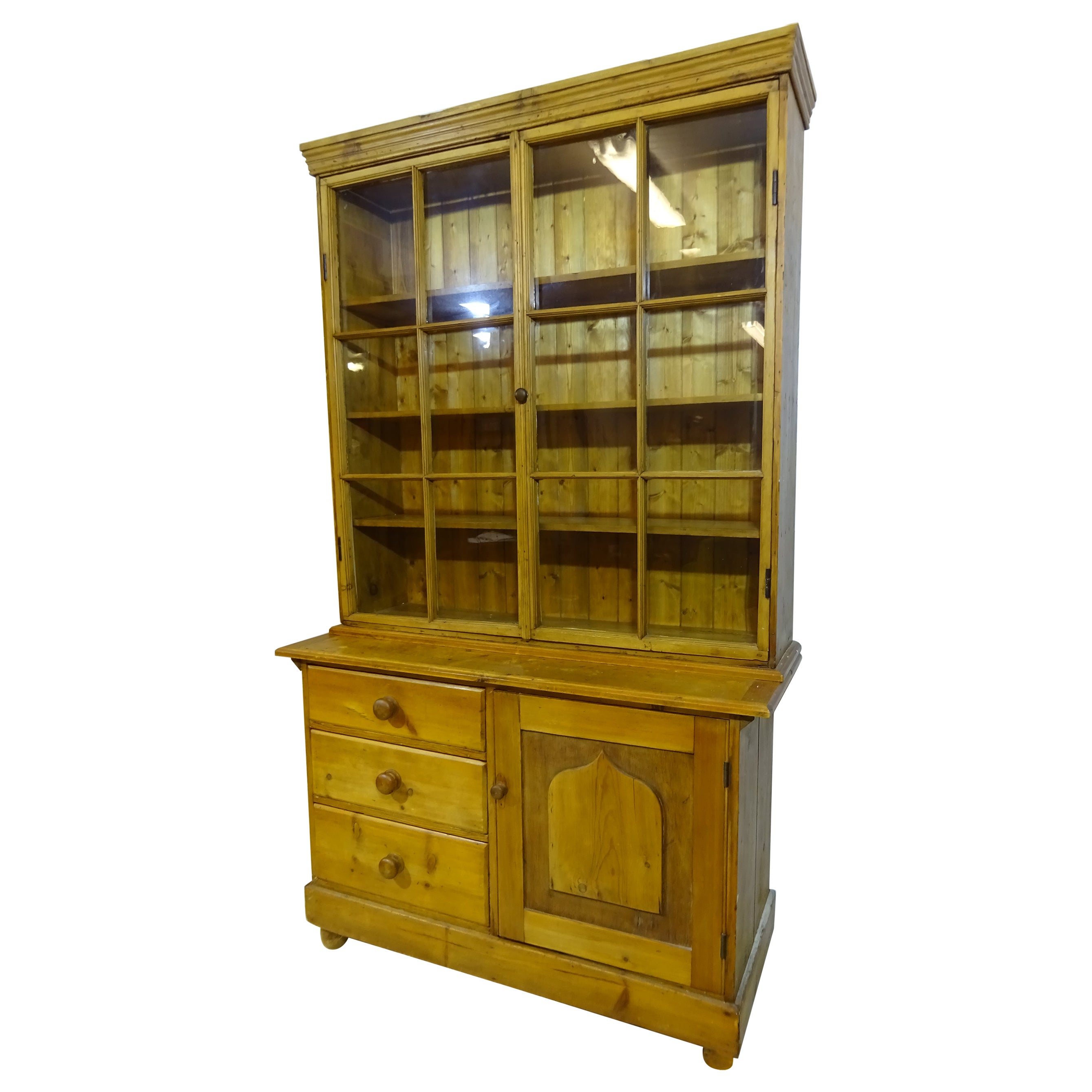 Victorian dresser and Display Cabinet in Pine