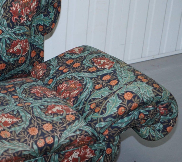 Victorian Drop Arm Club Sofa in William Morris Upholstery ...