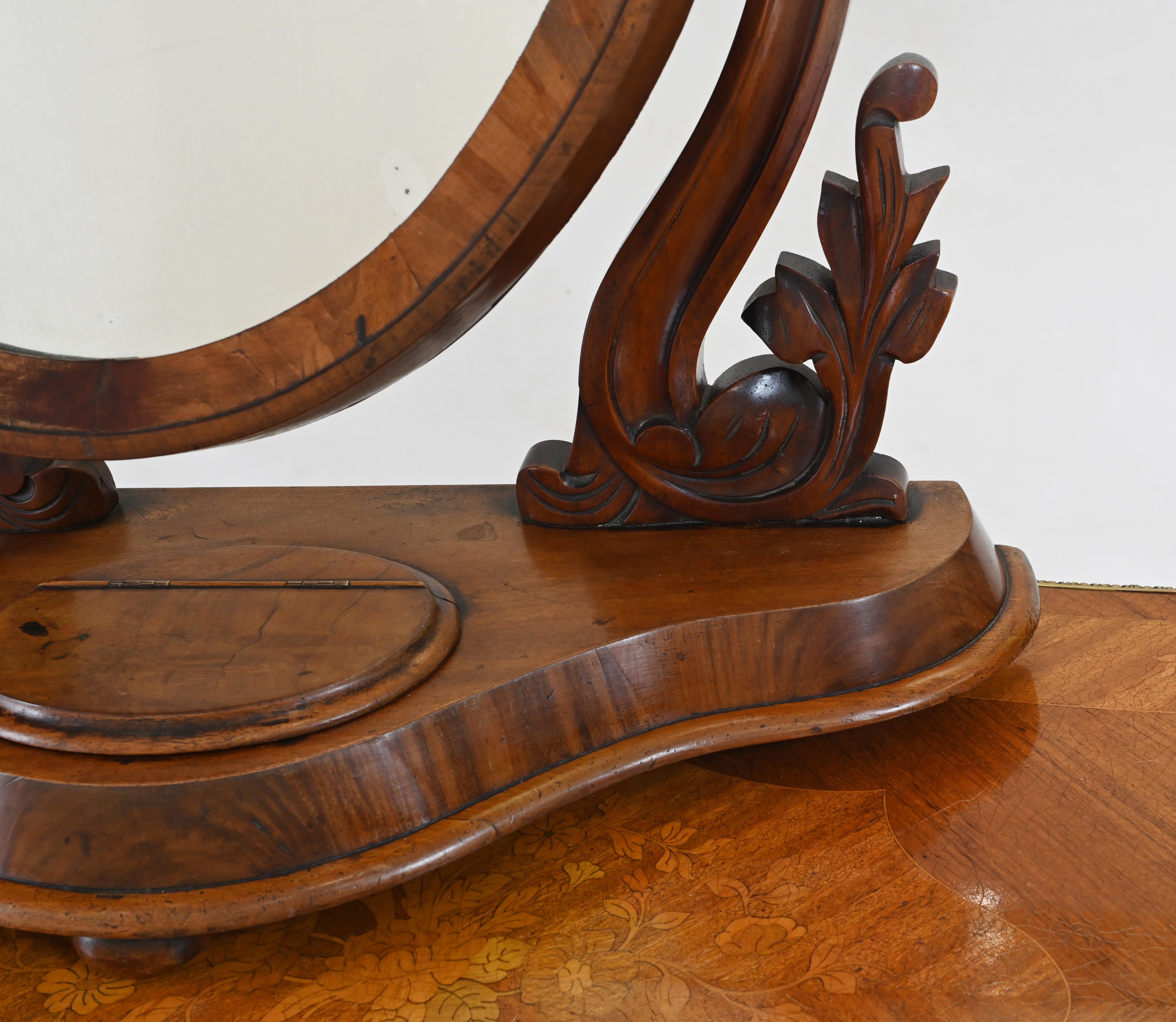 Late 19th Century Victorian Duchess Mirror Walnut Dressing Glass 1880 For Sale
