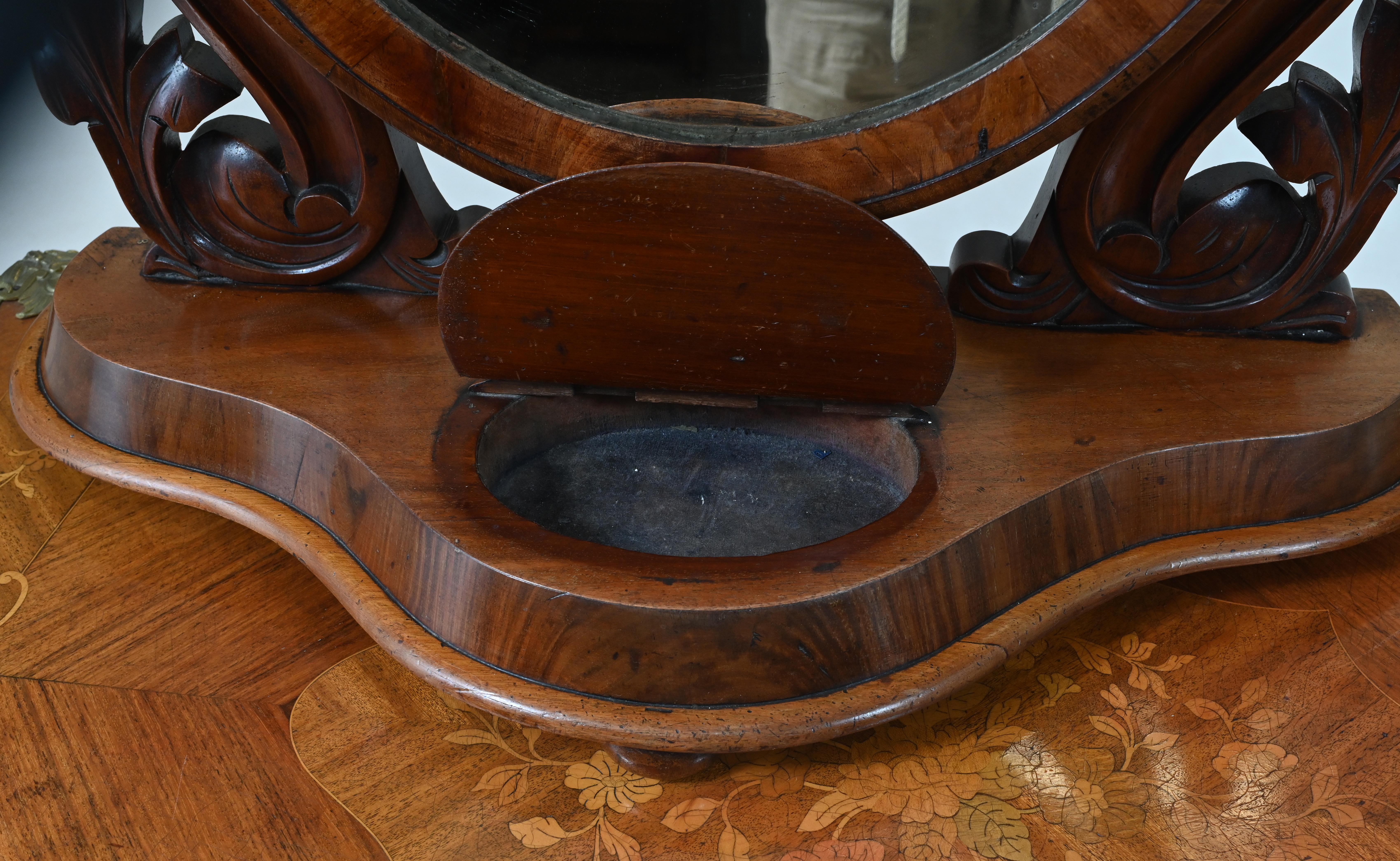 Wood Victorian Duchess Mirror Walnut Dressing Glass 1880 For Sale