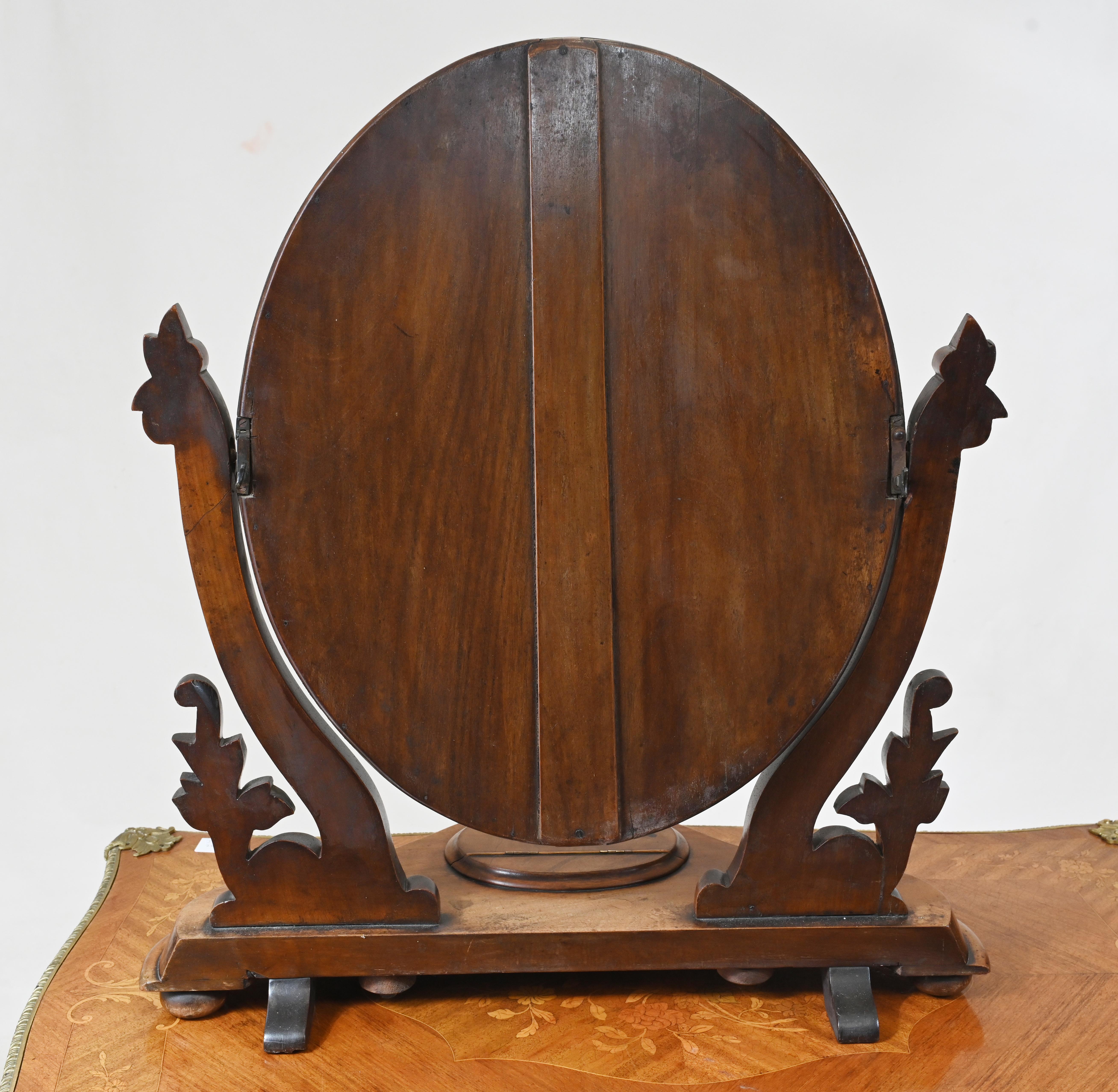 Victorian Duchess Mirror Walnut Dressing Glass 1880 For Sale 2