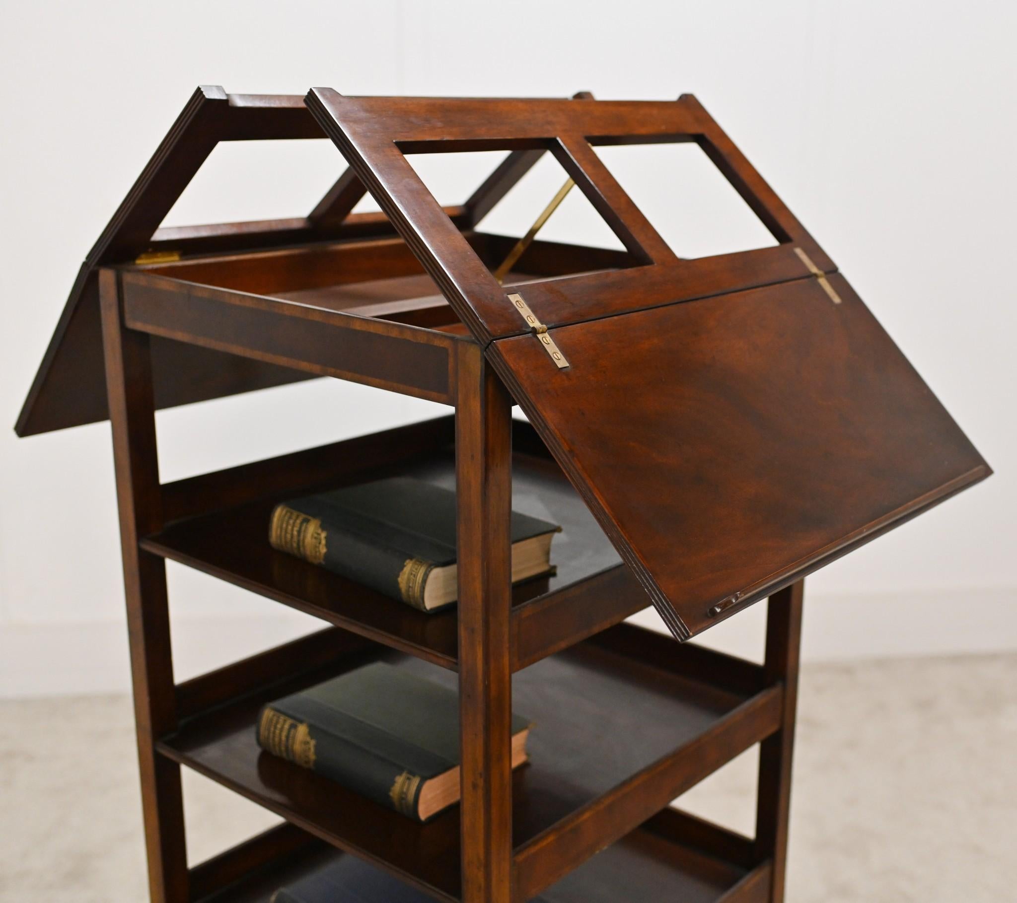 Victorian Duet Stand Music Shelf Mahogany Lecturn In Good Condition For Sale In Potters Bar, GB