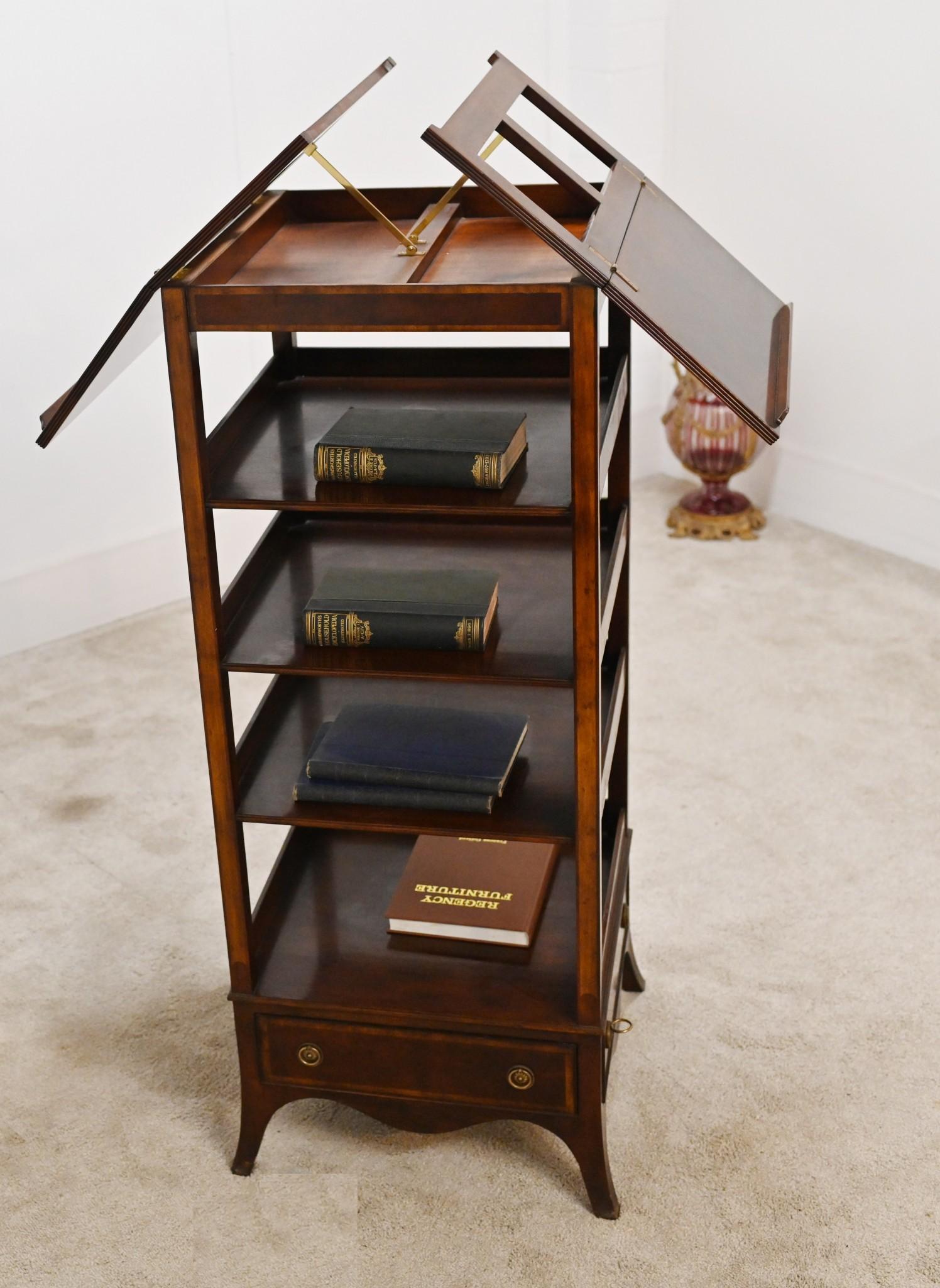 Mid-20th Century Victorian Duet Stand Music Shelf Mahogany Lecturn For Sale