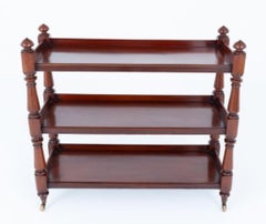 Victorian Dumb Waiter Book Shelf Mahogany 1860