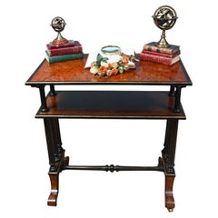 Victorian Dumb Waiter Bookshelf Amboyna 1880