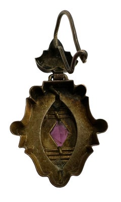 Victorian Earring (only one earring) with Amethyst and Pearls