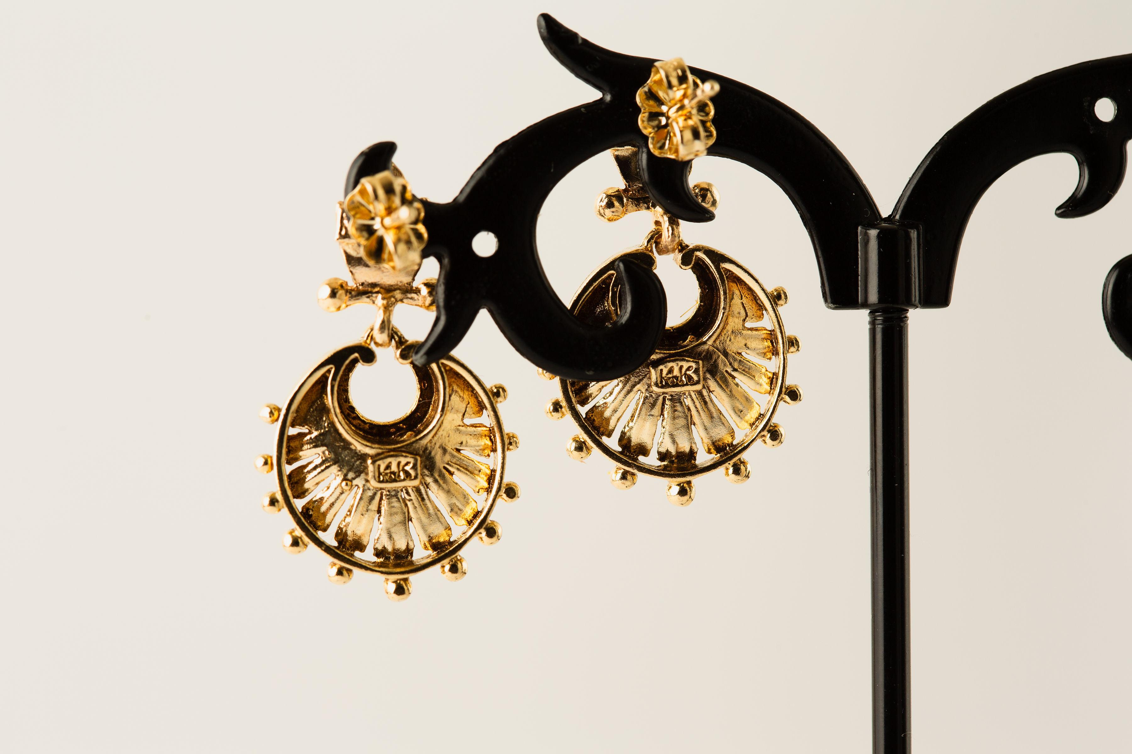 Viktorianische Ohrringe im etruskischen Revival-Stil/14k Gelbgold-Ohrringe im Angebot 7