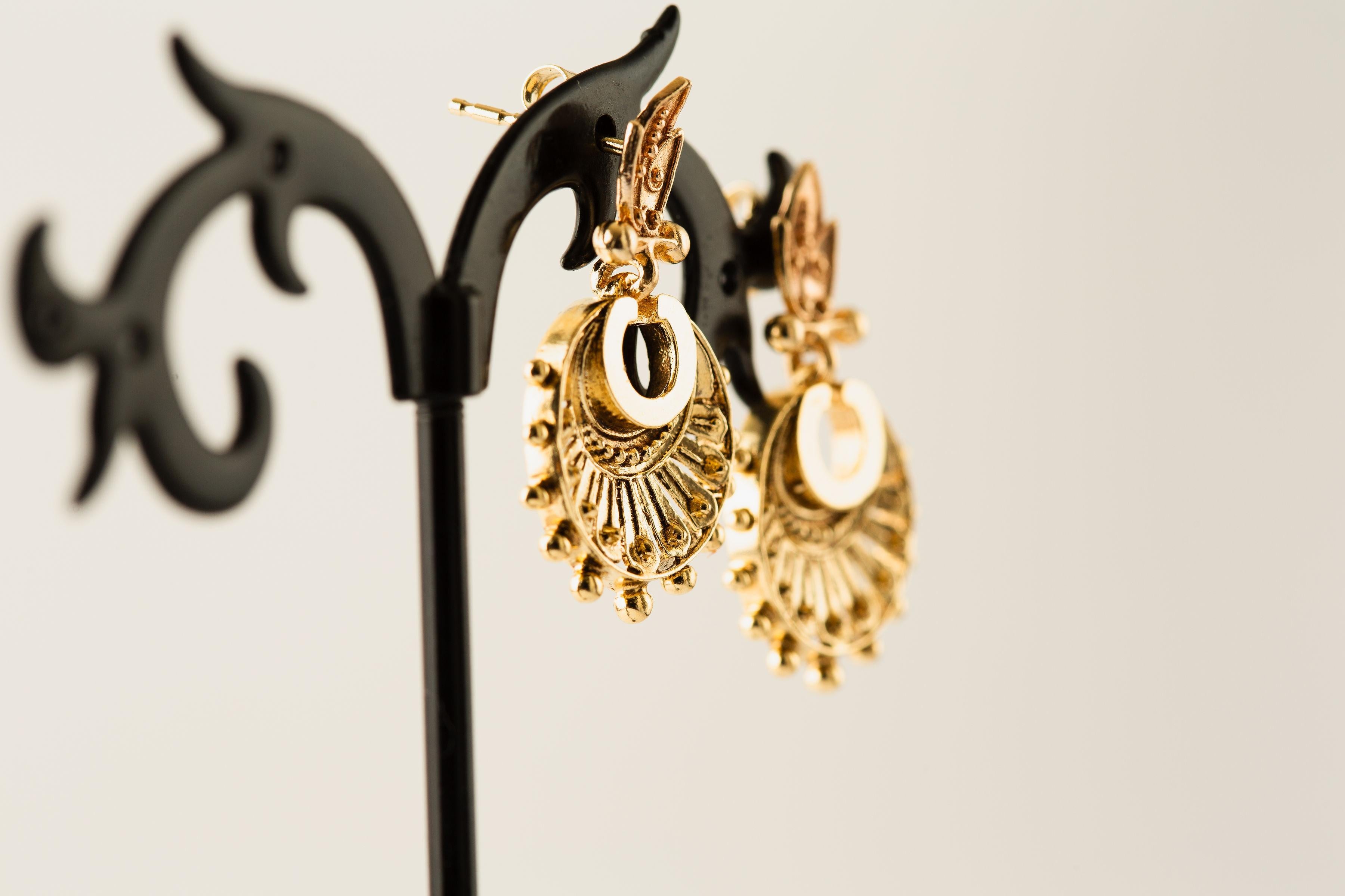 Viktorianische Ohrringe im etruskischen Revival-Stil/14k Gelbgold-Ohrringe im Angebot 8