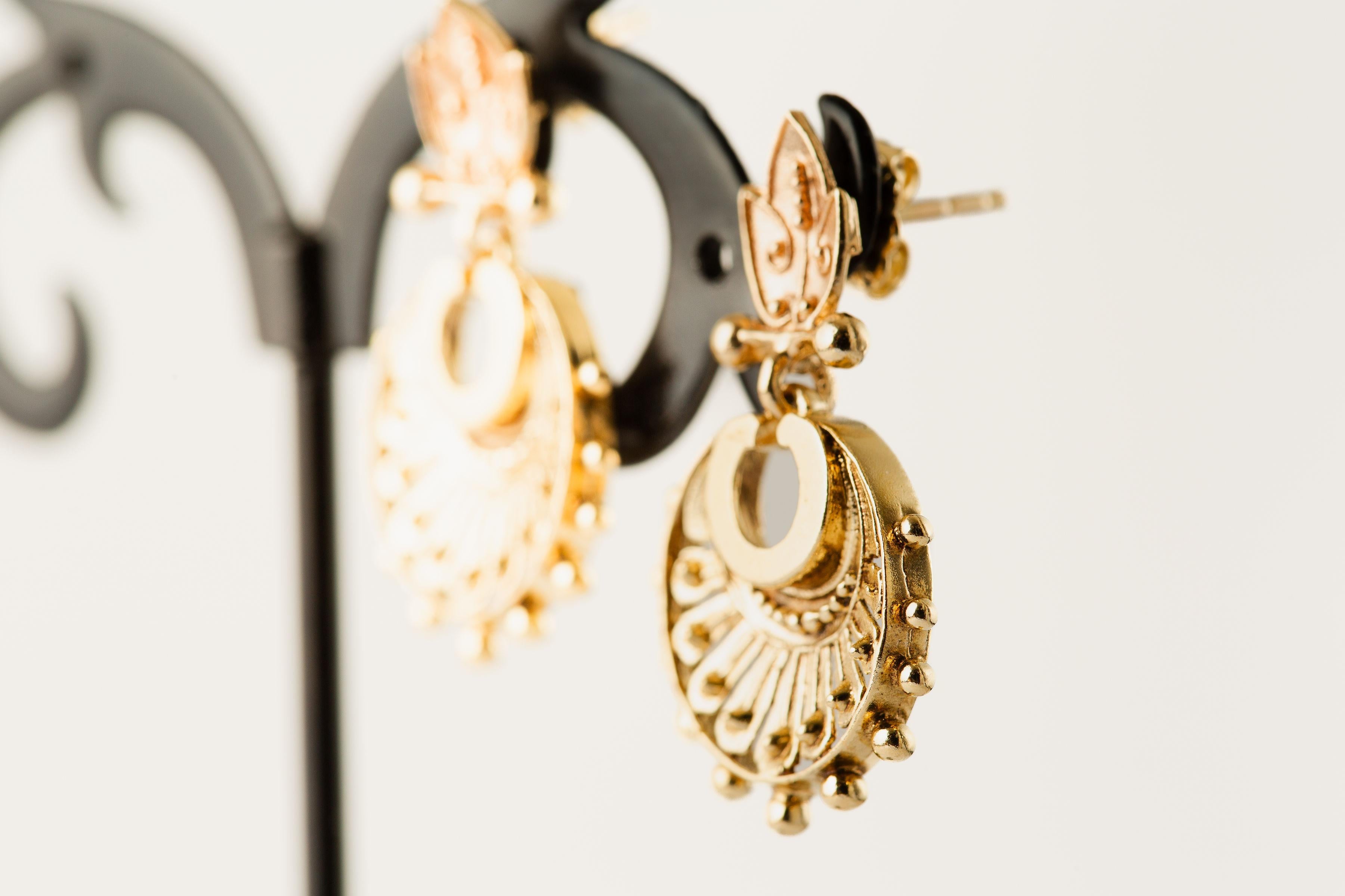 Viktorianische Ohrringe im etruskischen Revival-Stil/14k Gelbgold-Ohrringe im Angebot 5