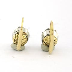 VICTORIAN earrings with rose cut diamond up to 2.40ct 18k gold and silver