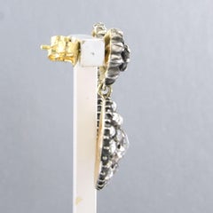 Ohrringe im viktorianischen Stil mit Diamanten im Rosenschliff von bis zu 3,50 Karat, aus 14-karätigem Gold und Silber