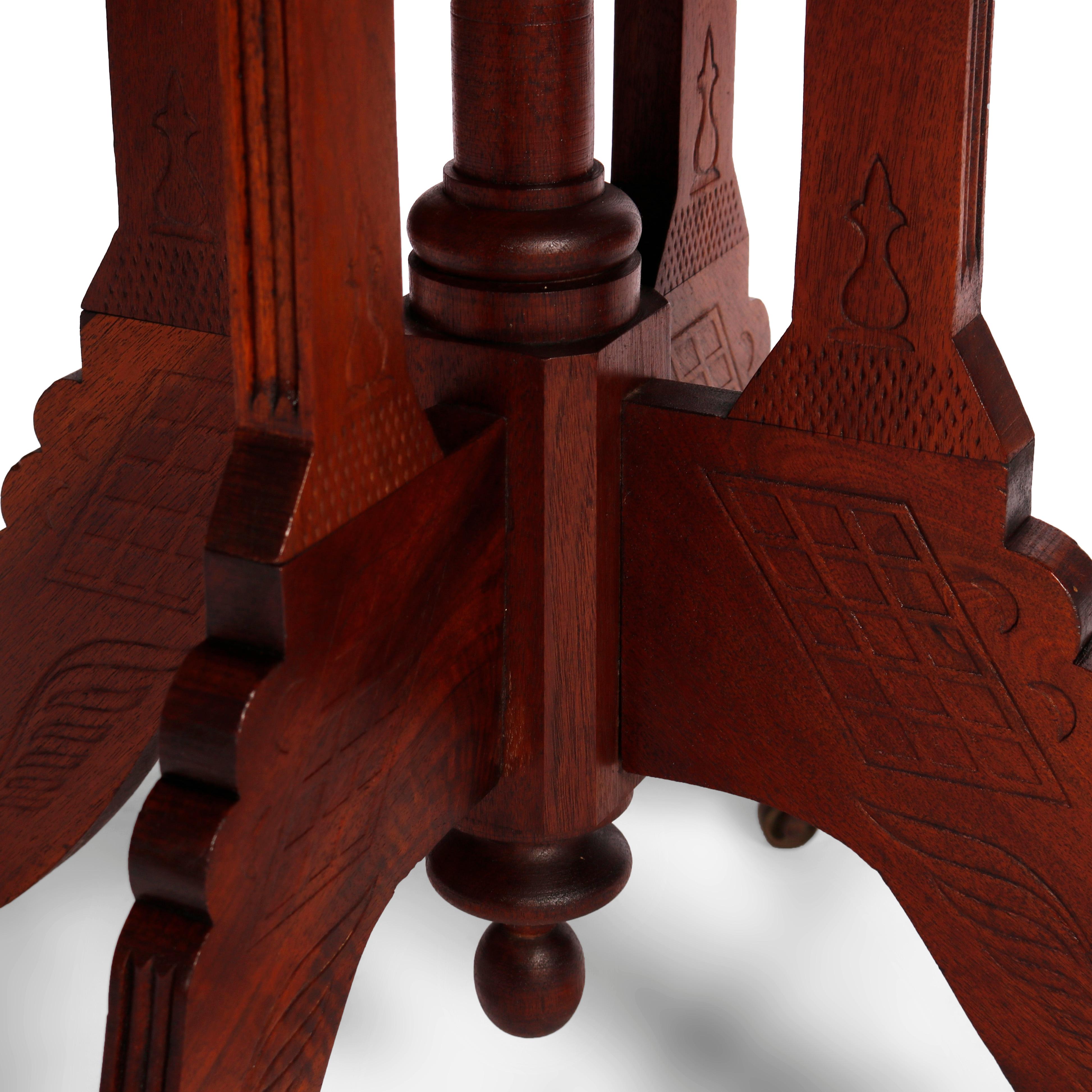 Victorian Eastlake Marble Top Parlor Table, circa 1890 7