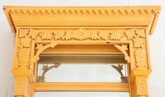 Victorian Eastlake Painted Wooden Hall Mirror