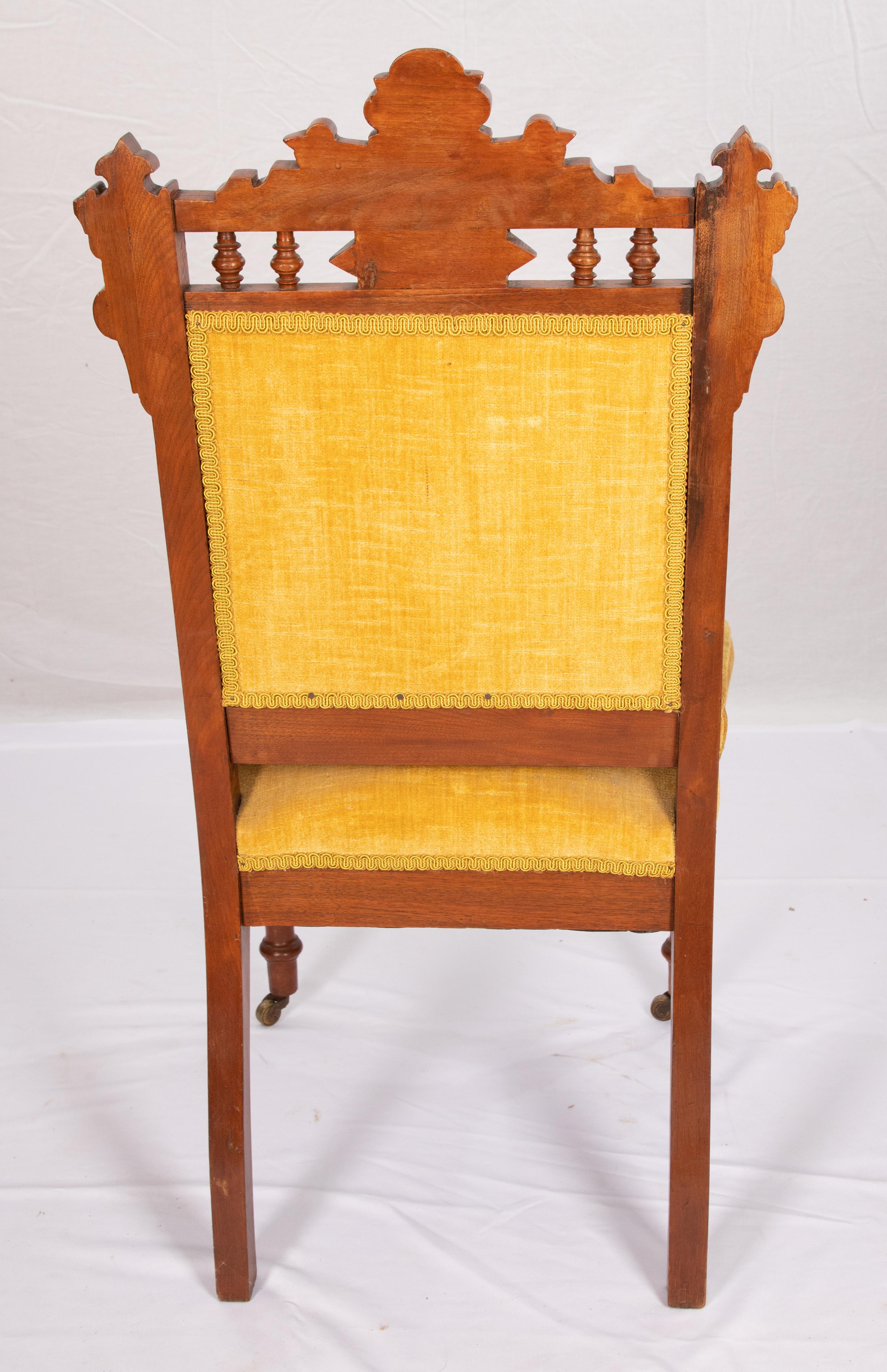 19th Century Victorian Eastlake Parlor Chair For Sale