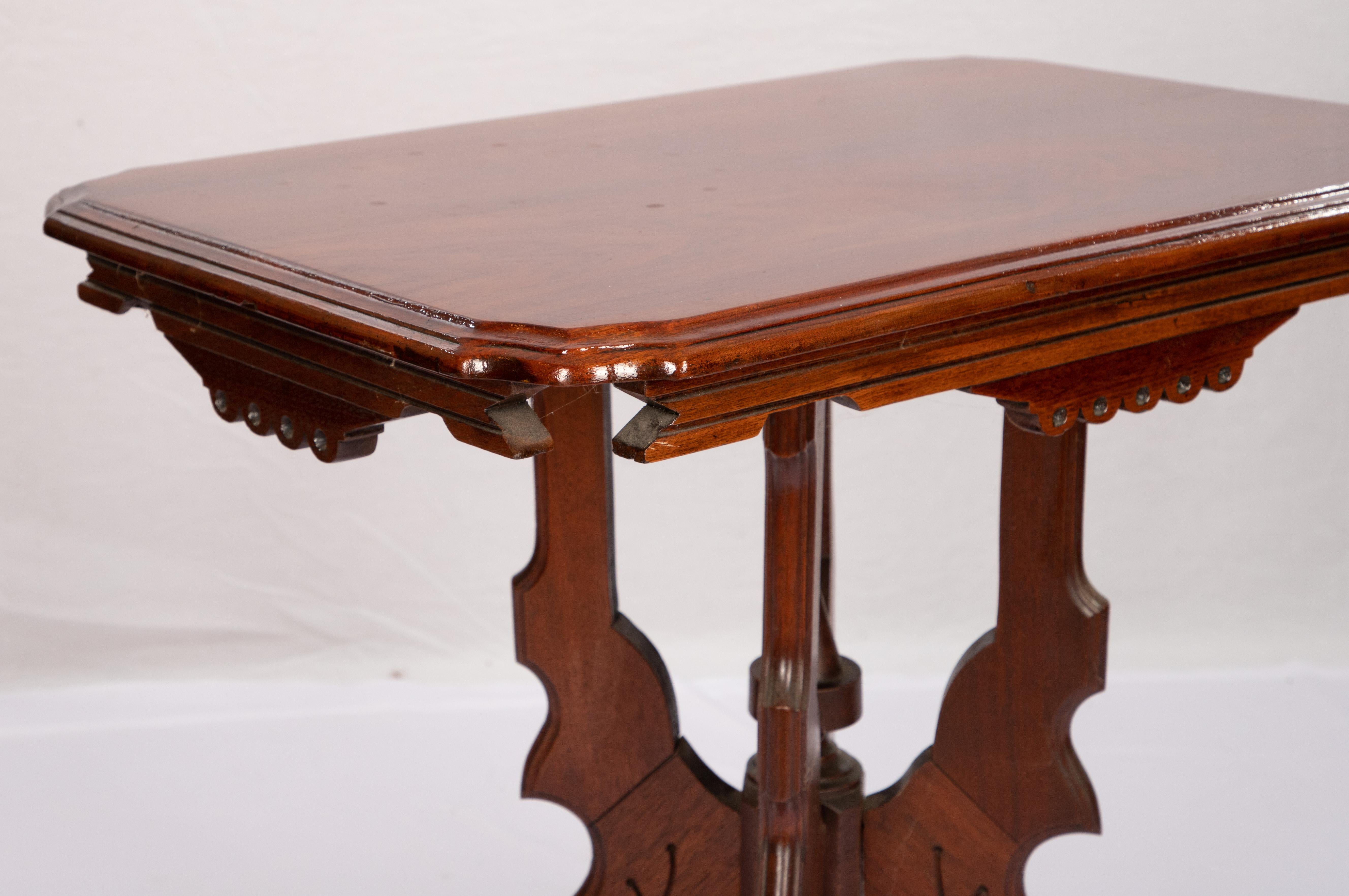 Woodwork Victorian Eastlake Parlor Table For Sale