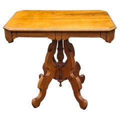 Victorian Eastlake Style Mahogany and Maple Top Table