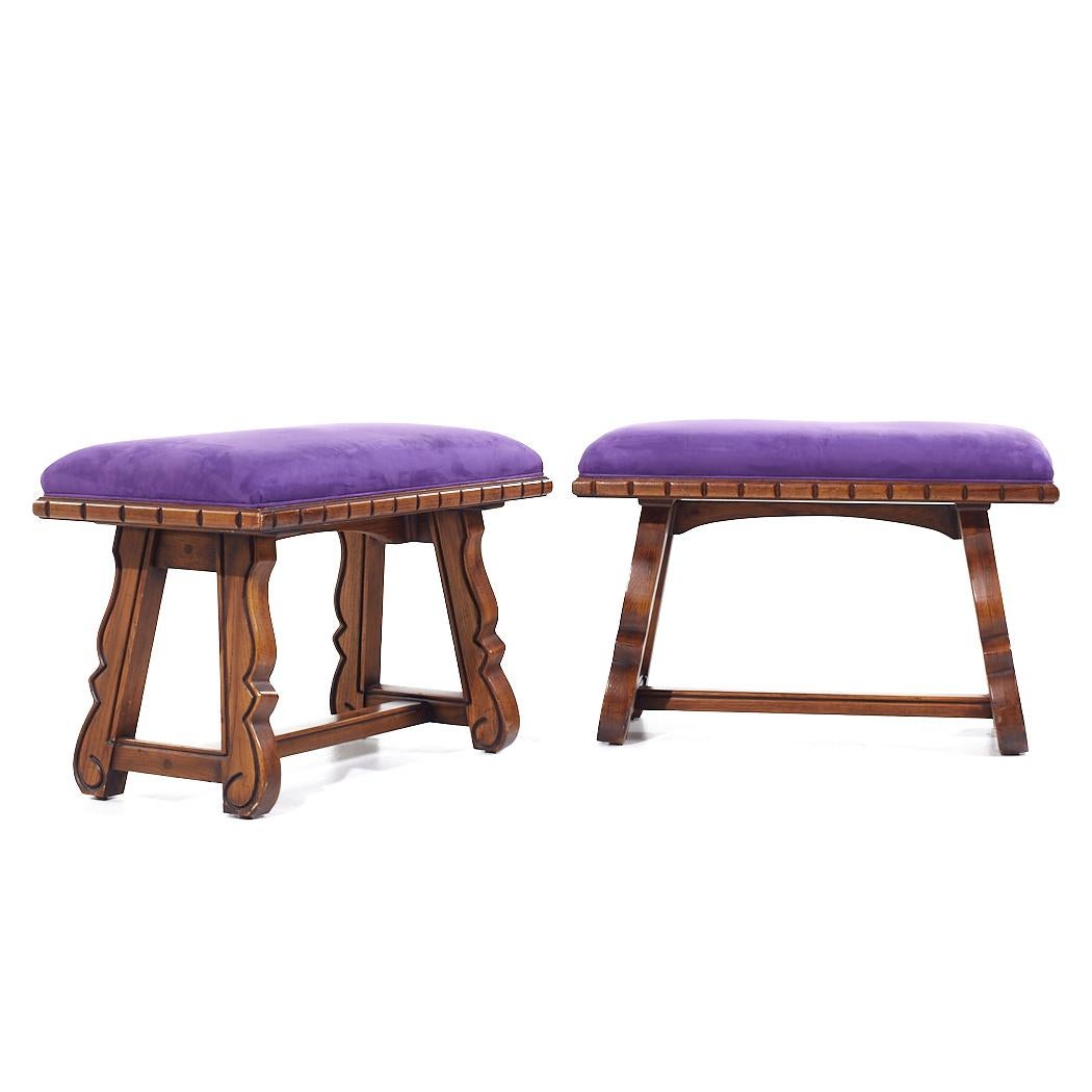 Victorian Eastlake Walnut Stool Bench - Pair

Each bench measures: 28 wide x 15 deep x 18.75 high

About Photos: We take our photos in a controlled lighting studio to show as much detail as possible. We do not photoshop out blemishes.

Condition: At