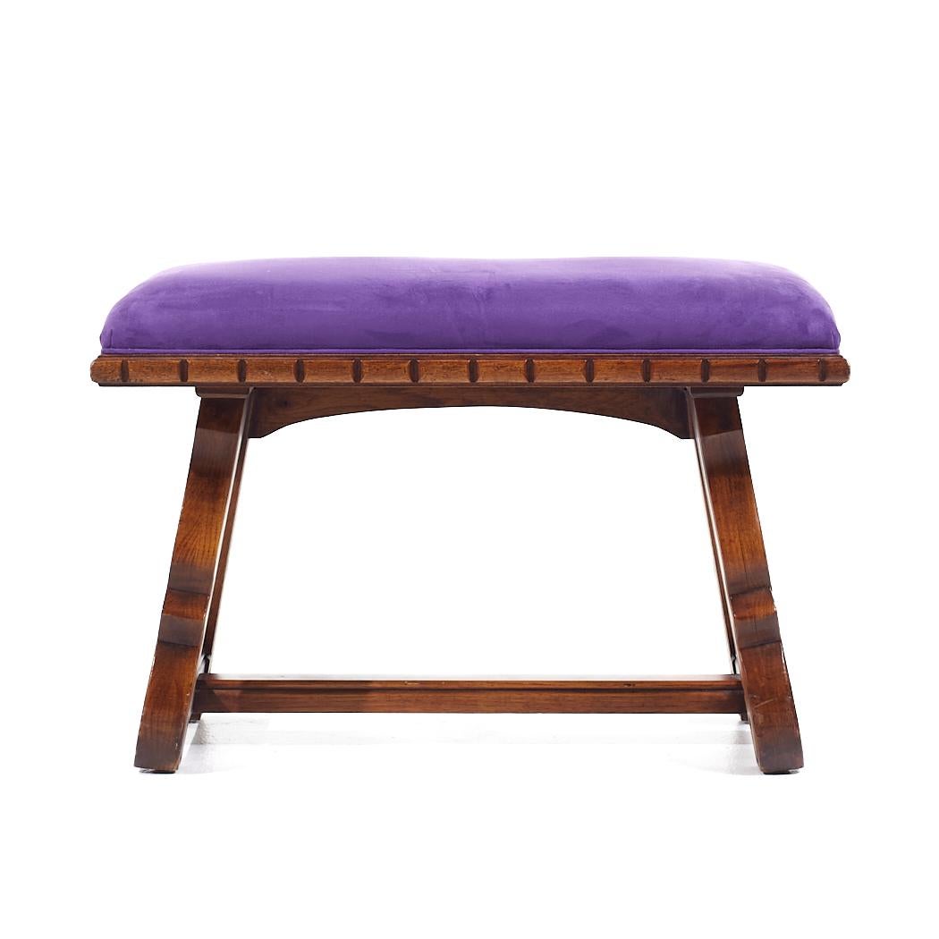 Victorian Eastlake Walnut Stool Bench - Pair In Good Condition For Sale In Countryside, IL