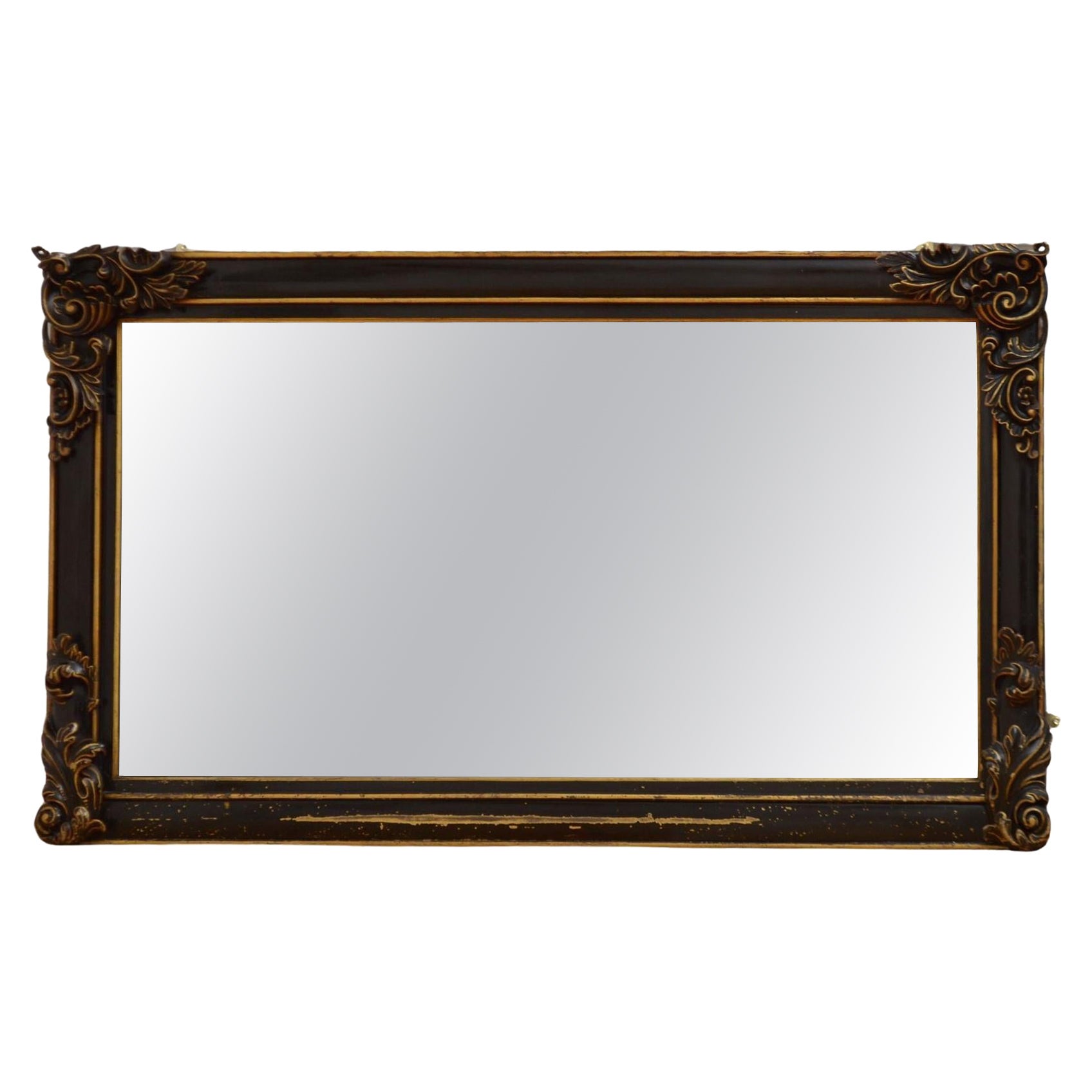 Viktorianischer Wandspiegel, ebonisiert und vergoldet, H88 cm im Angebot