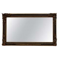 Viktorianischer Wandspiegel, ebonisiert und vergoldet, H88 cm