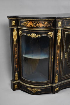 Victorian Ebonised and Marquetry Credenza