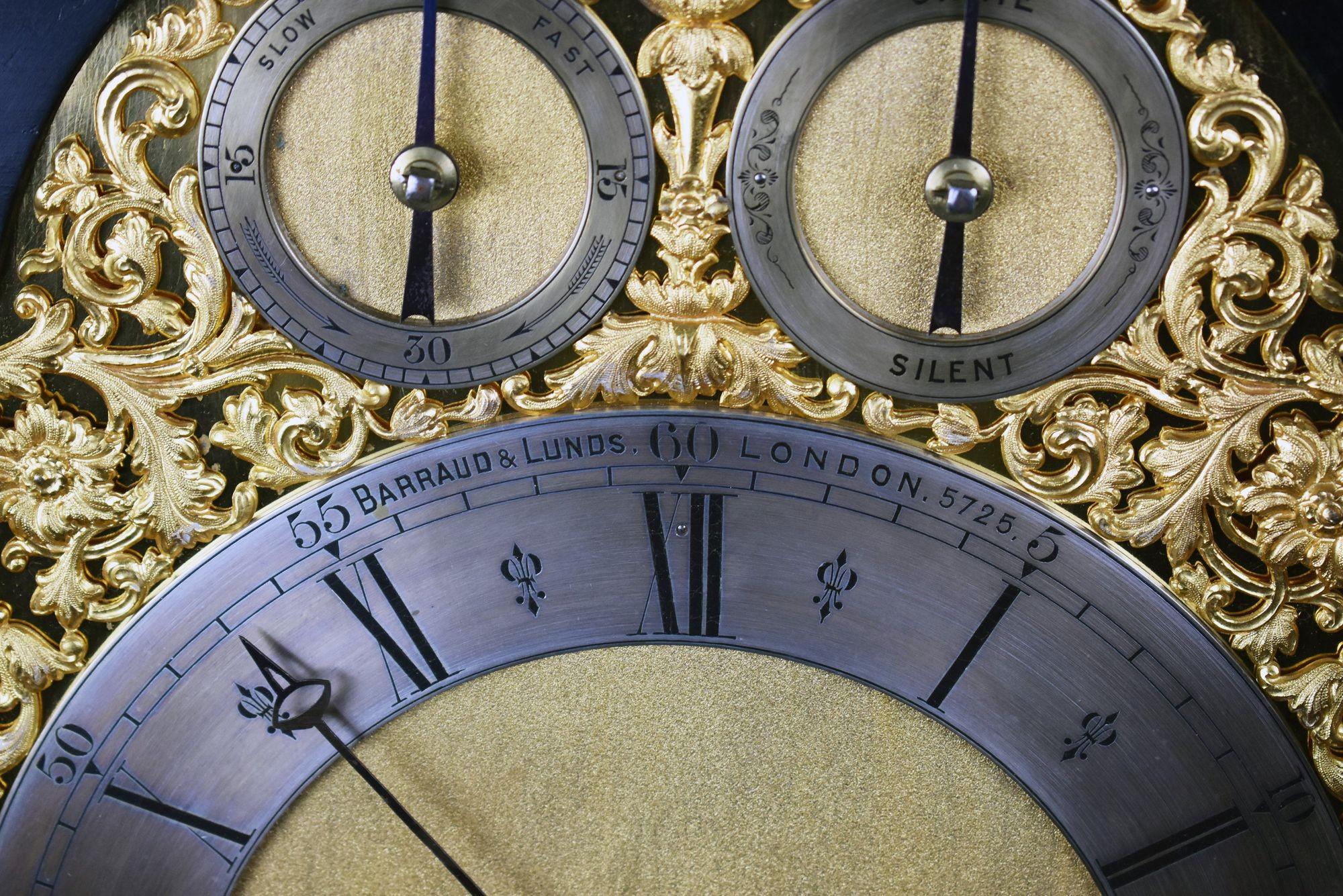 Victorian Ebonized Bracket Clock by Barraud & Lunds For Sale 10