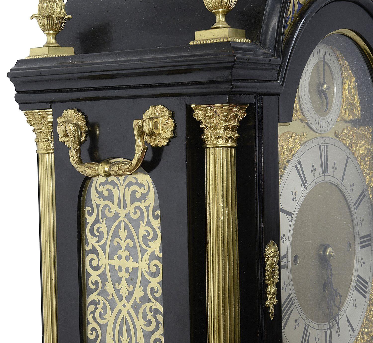 19th Century Victorian ebonised chimming mantle clock For Sale