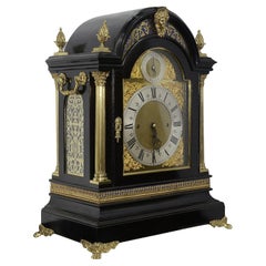 Antique Victorian ebonised chimming mantle clock