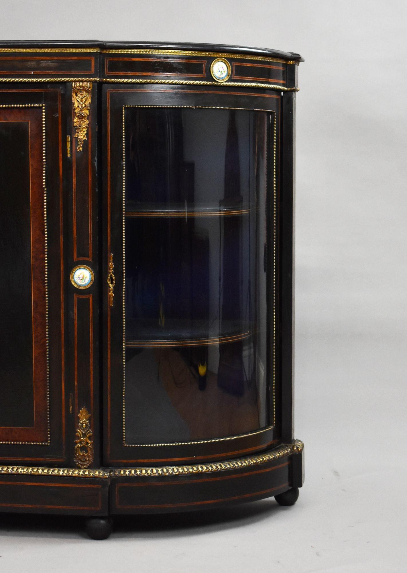 Late 19th Century Victorian Ebonised Credenza For Sale