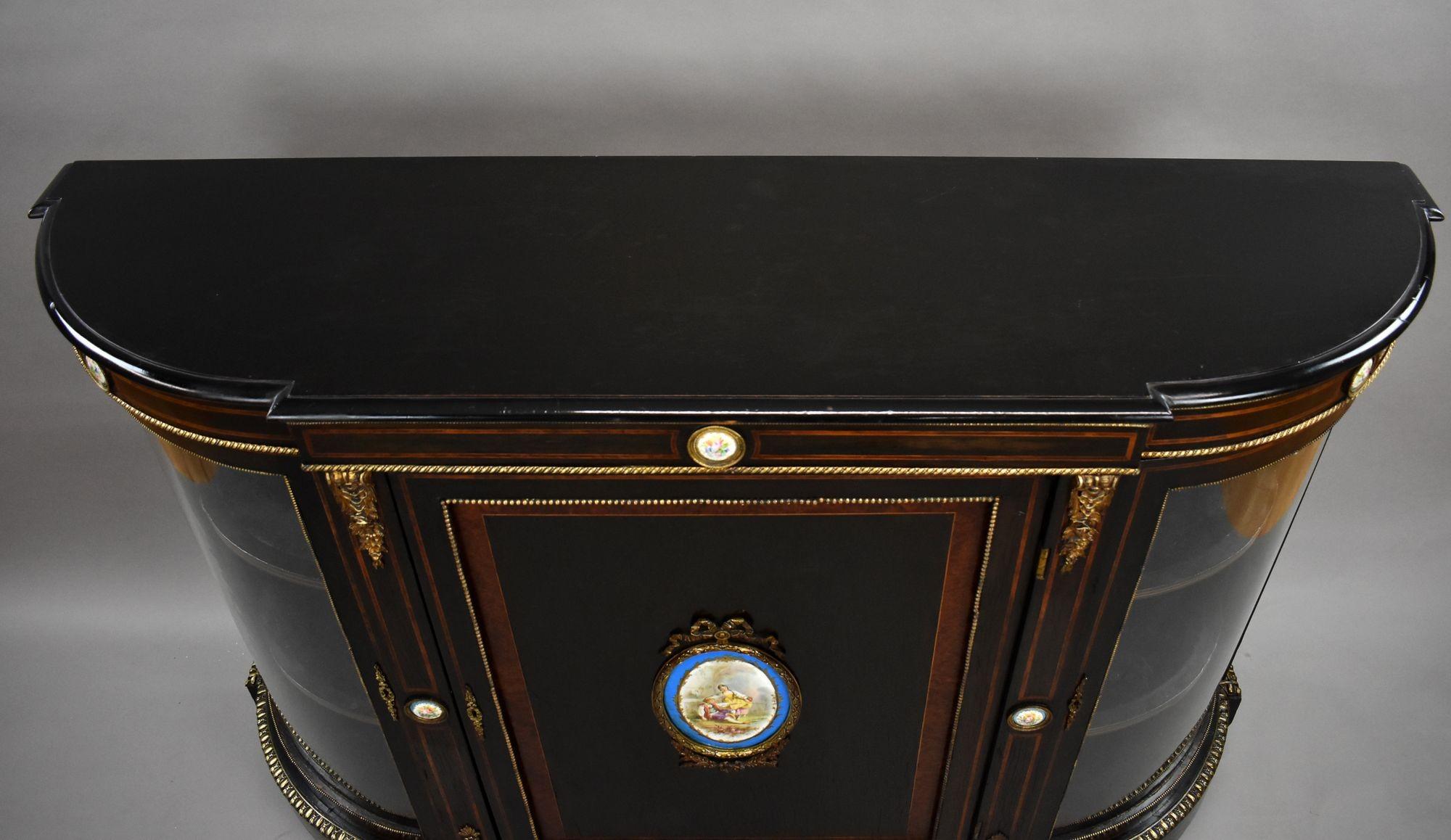 Wood Victorian Ebonised Credenza For Sale