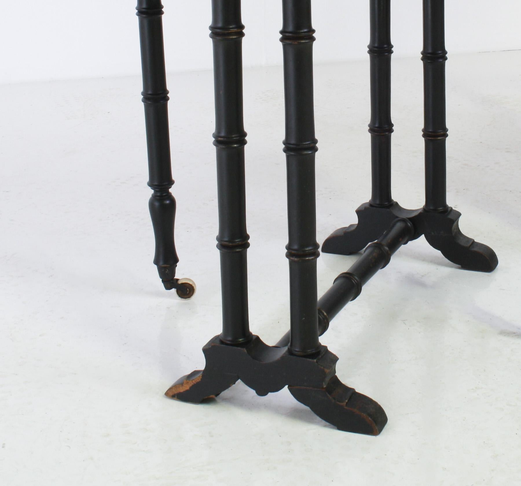 Victorian Ebonised Faux Bamboo Gate Leg Occasional Side Table For Sale 6