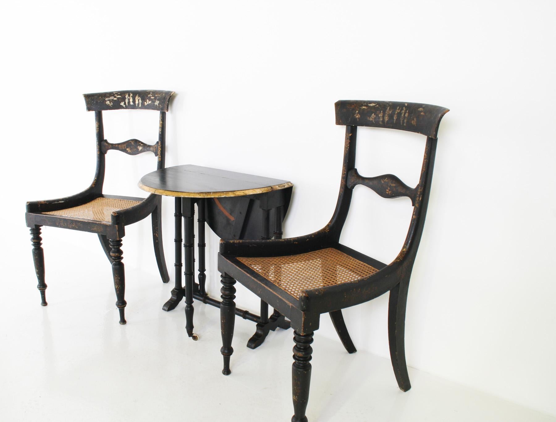 Victorian Ebonised Faux Bamboo Gate Leg Occasional Side Table For Sale 2