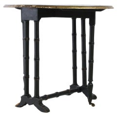 Viktorianischer Ebonisierter Faux Bamboo Gate Leg Beistelltisch
