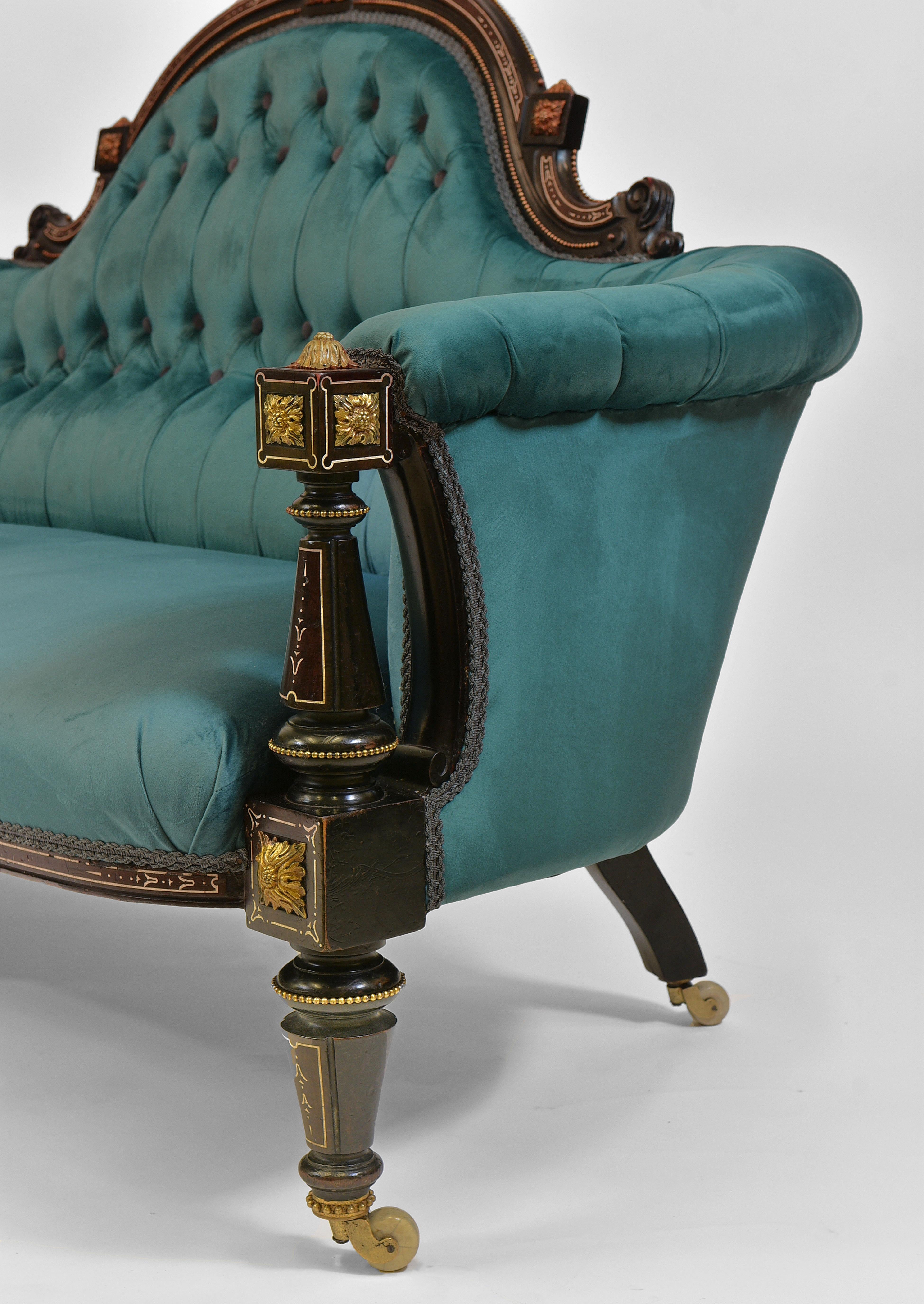 victorian velvet sofa
