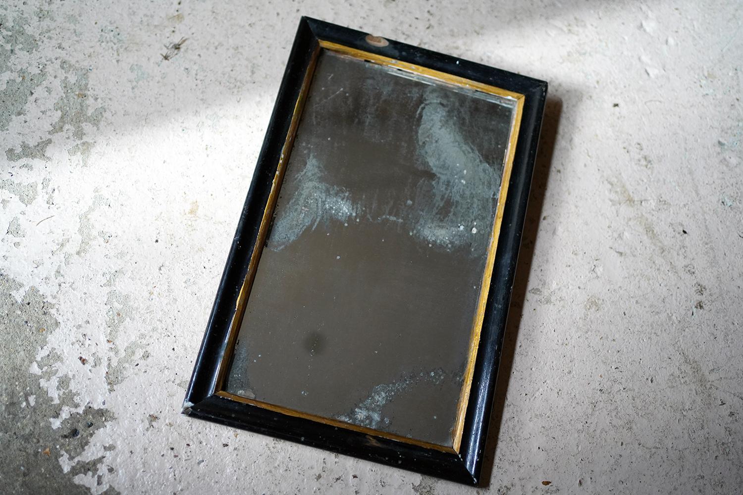 English Victorian Ebonised Mercury Plated Rectangular Wall Mirror c.1875-85 For Sale