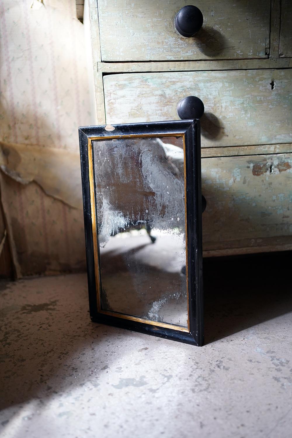Victorian Ebonised Mercury Plated Rectangular Wall Mirror c.1875-85 In Good Condition For Sale In Bedford, Bedfordshire
