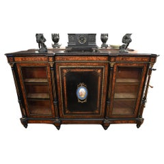 Victorian Ebonised Sideboard Amboyna Server Credenza 1880