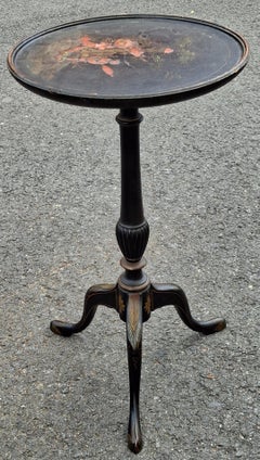 Victorian Ebonized and Chinoiserie Decorated Candle Stand